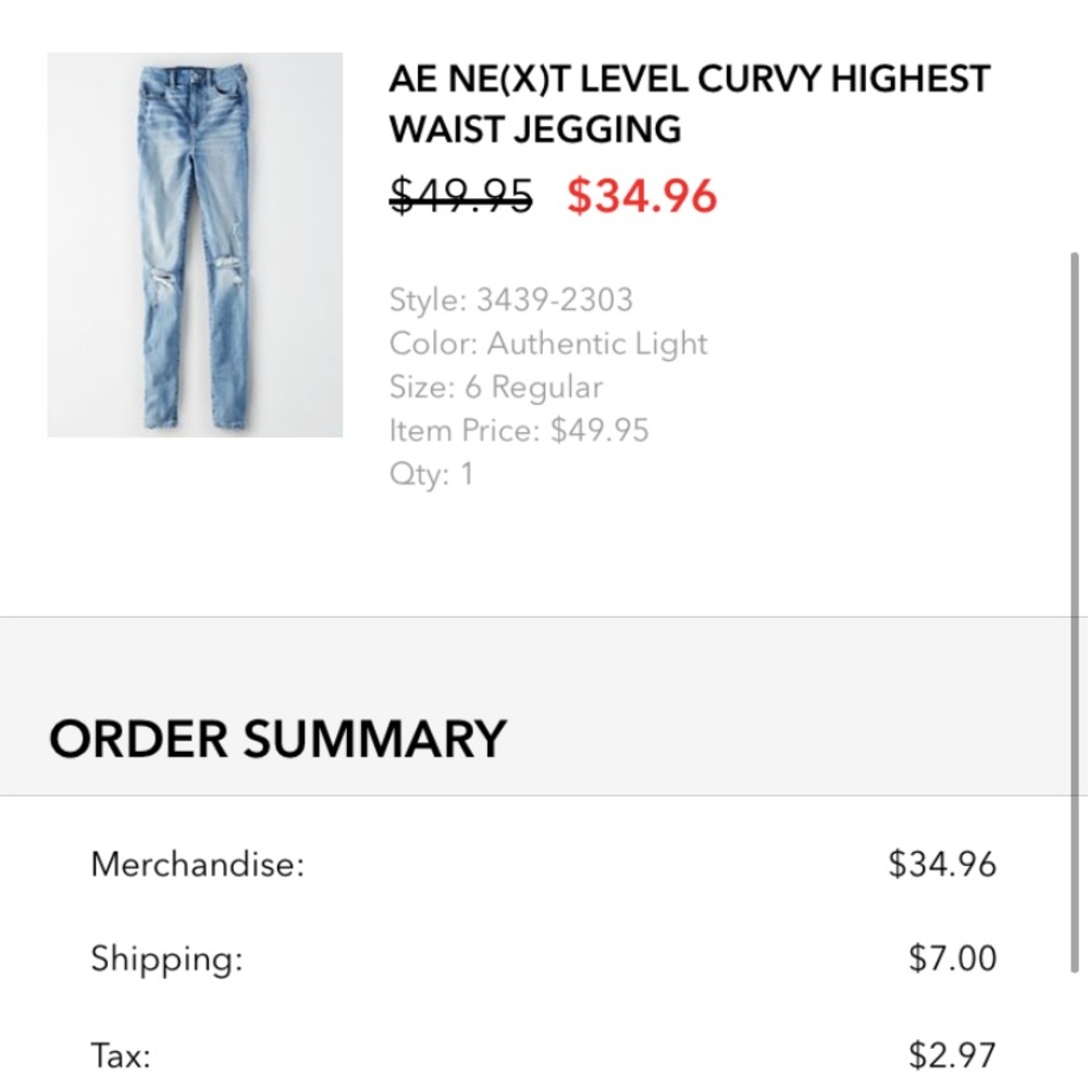 AE next level curvy highest waist jegging